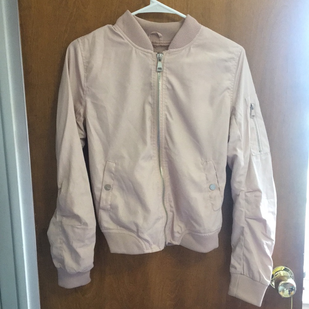 MISSGUIDED BABY PINK BOMBER JACKET